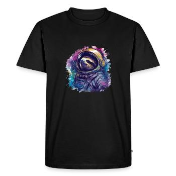 Sloth Astronaut - A Space Trip In - Men's Premium Organic T-Shirt - black - Front - Nico (187cm)