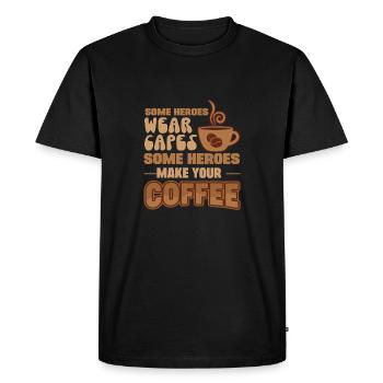 Some heroes wear capes - others cook - Men's Premium Organic T-Shirt - black - Front - Nico (187cm)