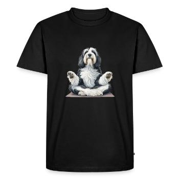 Inhale, Exhale - Pug, Yoga, Exercise, Dog Sports - Men's Premium Organic T-Shirt - black - Front - Nico (187cm)