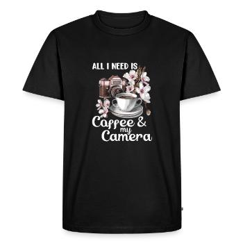 All I need is coffee - Men's Premium Organic T-Shirt - black - Front - Nico (187cm)