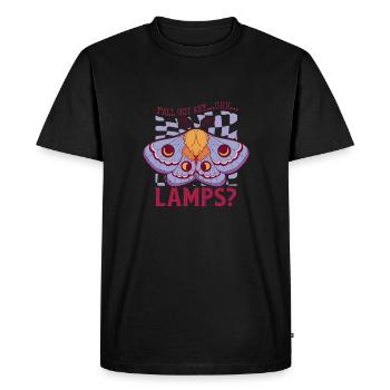 Vous en avez tous... Euh... Lampes Moth - T-shirt Premium bio Homme - noir - Devant - Nico (187cm)