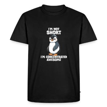 Pingouin mignon avec le dicton - Je ne suis pas petit - T-shirt Premium bio Homme - noir - Devant - Nico (187cm)