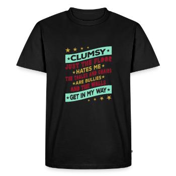 I'm not clumsy, the walls are in the way - Men's Premium Organic T-Shirt - black - Front - Nico (187cm)