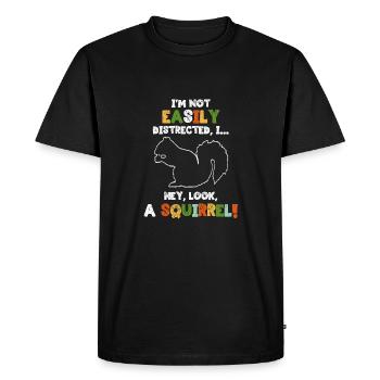 Je ne suis pas facile à distraire Hey, un - T-shirt Premium bio Homme - noir - Devant - Nico (187cm)