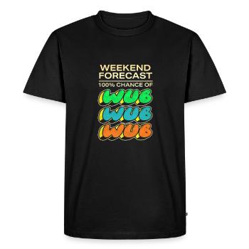 Prévisions du week-end 100% de chances de Wub Wub - T-shirt Premium bio Homme - noir - Devant - Nico (187cm)