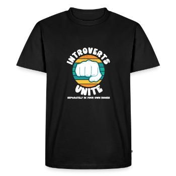 Les introvertis s’unissent séparément dans vos propres maisons - T-shirt Premium bio Homme - noir - Devant - Nico (187cm)