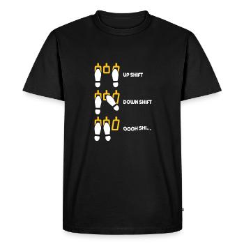 Monter Passer Vers le bas Changer de vitesse Voiture amusante Changements de vitesse - T-shirt Premium bio Homme - noir - Devant - Nico (187cm)