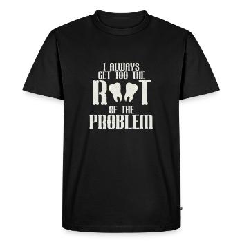 Always straight to the heart of the problem - Men's Premium Organic T-Shirt - black - Front - Nico (187cm)