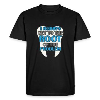 Always straight to the heart of the problem - Men's Premium Organic T-Shirt - black - Front - Nico (187cm)
