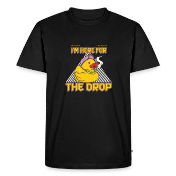 I'm here for the drop music ducks - Men's Premium Organic T-Shirt - black - Front - Nico (187cm)