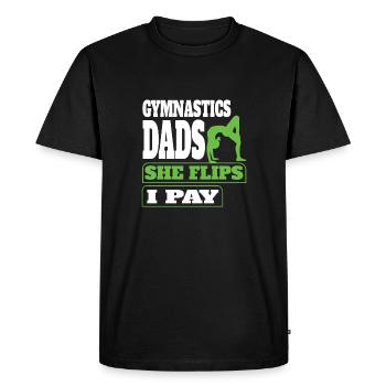 Gymnastics dad support with pride - Men's Premium Organic T-Shirt - black - Front - Nico (187cm)