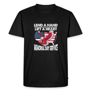 Lend A Hand Lift A Heart Memorial Day Service - Men's Premium Organic T-Shirt - black - Front - Nico (187cm)