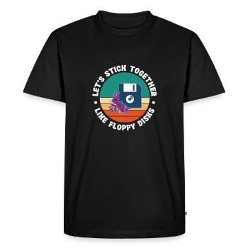 Let's stick together like floppy disks - Men's Premium Organic T-Shirt - black - Front - Nico (187cm)