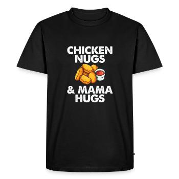Chicken Nugs & Mama Hugs - Men's Premium Organic T-Shirt - black - Front - Nico (187cm)
