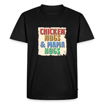 Chicken Nugs & Mama Hugs - Men's Premium Organic T-Shirt - black - Front - Nico (187cm)