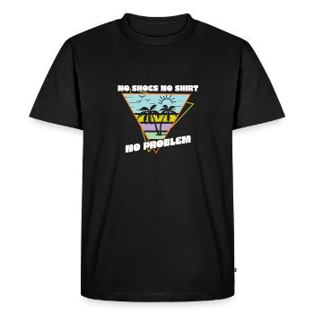 Pas de chaussures pas de chemise pas de problème Vacances d’été à la plage - T-shirt Premium bio Homme - noir - Devant - Nico (187cm)