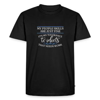 Mes compétences dans les relations avec les gens sont - T-shirt Premium bio Homme - noir - Devant - Nico (187cm)