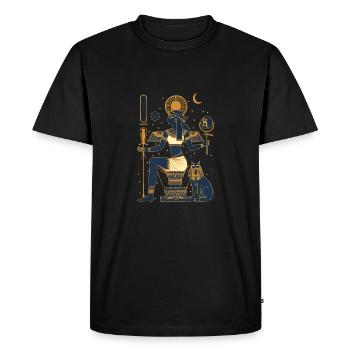 Déesse égyptienne Maât avec des ailes et des écailles - T-shirt Premium bio Homme - noir - Devant - Nico (187cm)
