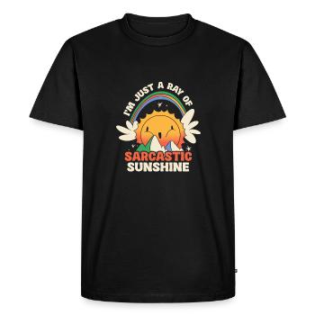 Je ne suis qu’un rayon de sarcasme - T-shirt Premium bio Homme - noir - Devant - Nico (187cm)