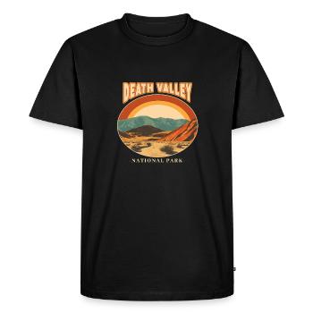 Parc national de la Vallée de la Mort paysage Retro Design - T-shirt Premium bio Homme - noir - Devant - Nico (187cm)
