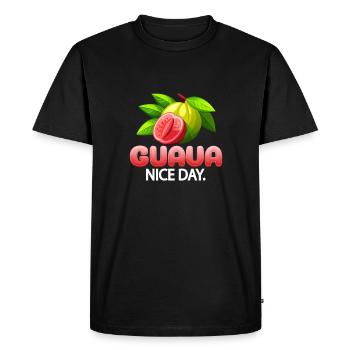 Guavale Nice Day illustration fruitée à la goyave - T-shirt Premium bio Homme - noir - Devant - Nico (187cm)
