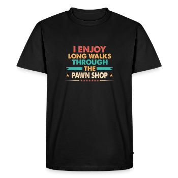 I enjoy long walks through the - Men's Premium Organic T-Shirt - black - Front - Nico (187cm)