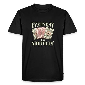 Cartes de tous les jours Shuffle Poker As Humour - T-shirt Premium bio Homme - noir - Devant - Nico (187cm)