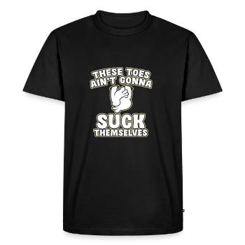 These toes won't suck themselves - Men's Premium Organic T-Shirt - black - Front - Nico (187cm)