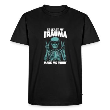 Au moins, mon traumatisme s’est moqué de moi - T-shirt Premium bio Homme - noir - Devant - Nico (187cm)
