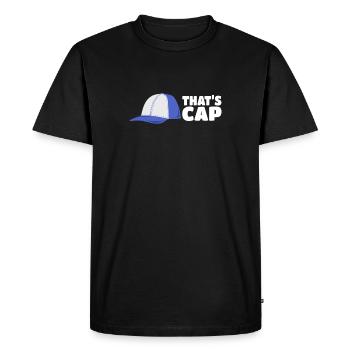 C’est la casquette Une déclaration humoristique avec style - T-shirt Premium bio Homme - noir - Devant - Nico (187cm)