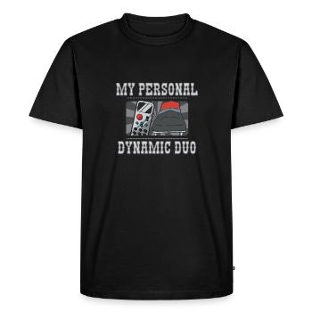 My personal dream team remote control and - Men's Premium Organic T-Shirt - black - Front - Nico (187cm)