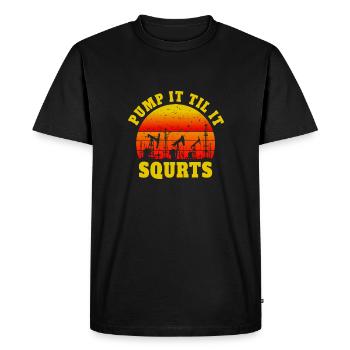 Pump It Til Squirts - Silhouette de forage pétrolier avant - T-shirt Premium bio Homme - noir - Devant - Nico (187cm)