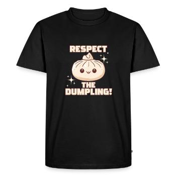 Respect The Dumpling Mignon Cartoon Dumpling - T-shirt Premium bio Homme - noir - Devant - Nico (187cm)
