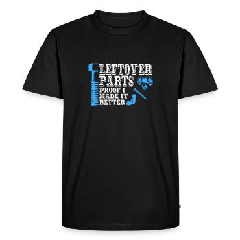 Leftover Parts Proof I Made It Better Screws - Men's Premium Organic T-Shirt - black - Front - Nico (187cm)
