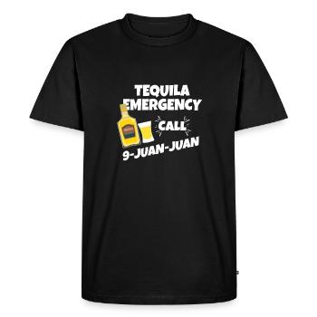 Appel d'urgence à la tequila 9-Juan-Juan Laugh Party Fun - T-shirt Premium bio Homme - noir - Devant - Nico (187cm)