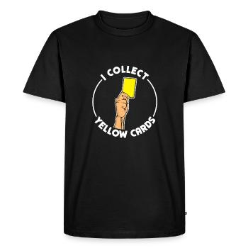 I Collect Yellow Cards: Humorous things - Men's Premium Organic T-Shirt - black - Front - Nico (187cm)
