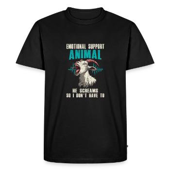 Soutien émotionnel Une chèvre animale crie pour moi - T-shirt Premium bio Homme - noir - Devant - Nico (187cm)