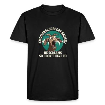 Soutien émotionnel Animal Chèvre Hurler - T-shirt Premium bio Homme - noir - Devant - Nico (187cm)