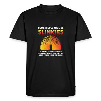 Some People Are Like Slinkies - Smile Stairs - Men's Premium Organic T-Shirt - black - Front - Nico (187cm)