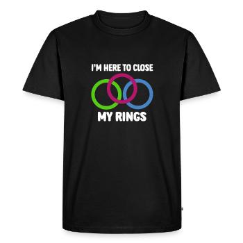 Je ferme mes anneaux Fitness Motivation Sports - T-shirt Premium bio Homme - noir - Devant - Nico (187cm)