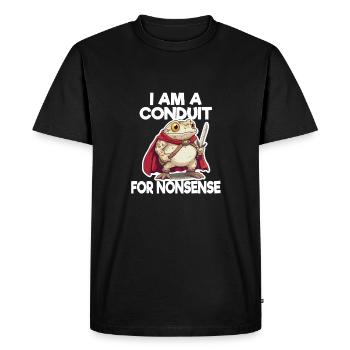 Je suis une chaîne pour l’illustration de grenouille absurde - T-shirt Premium bio Homme - noir - Devant - Nico (187cm)