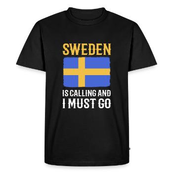 Suède Suédois - T-shirt Premium bio Homme - noir - Devant - Nico (187cm)