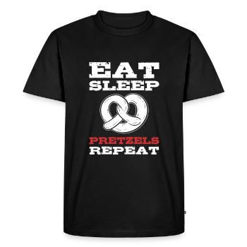 pretzel - Men's Premium Organic T-Shirt - black - Front - Nico (187cm)