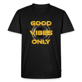 Good Vibes Only - Männer Premium Bio T-Shirt - Schwarz - Vorne - Nico (187cm)