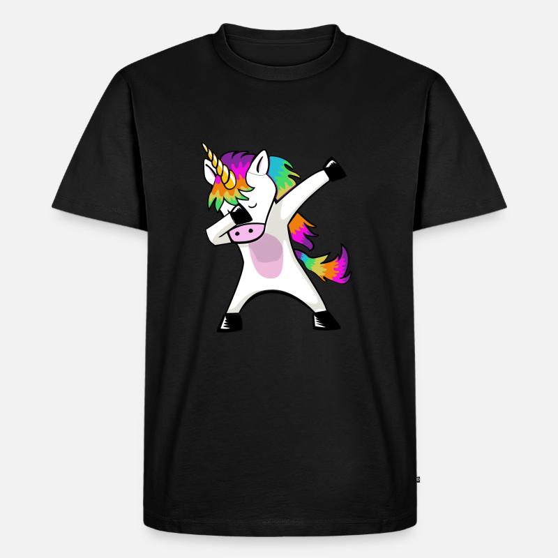 Dabbing Unicorn dabbendes Einhorn Dab Geschenkidee - Männer Premium Bio T-Shirt - Schwarz