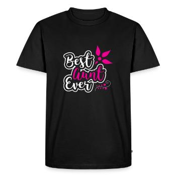 Auntie Best Aunt Ever Birthday Gift - Men's Premium Organic T-Shirt - black - Front - Nico (187cm)