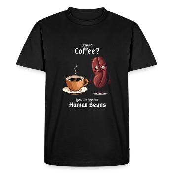 Envie de café? - T-shirt Premium bio Homme - noir - Devant - Nico (187cm)