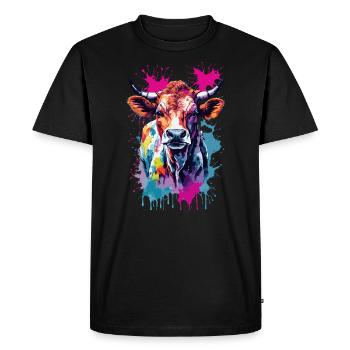 Ko Farmhouse coloré en aquarelles. Illustration - T-shirt Premium bio Homme - noir - Devant - Nico (187cm)