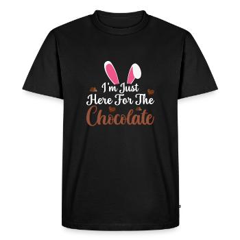 I'm Just Here For The Chocolate Funny Easter - Men's Premium Organic T-Shirt - black - Front - Nico (187cm)