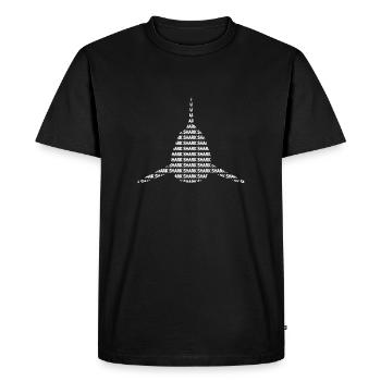 Hai Text Word Silhouette Word Type Nature Sea - Men's Premium Organic T-Shirt - black - Front - Nico (187cm)